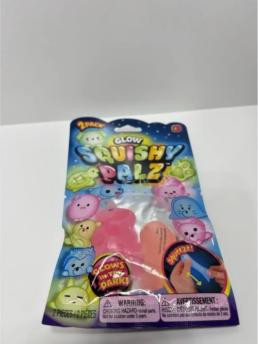 Glow Squishy Palz 2 Pack Jiggly Animal Jiggle Pets Glow in Dark Sensory Toy